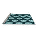 Sideview of Machine Washable Transitional Deep-Sea Blue Rug, wshpat549lblu