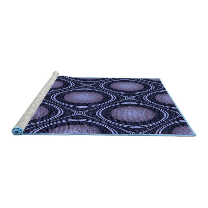 Machine Washable Transitional Night Blue Rug in a Bedroom, wshpat55blu