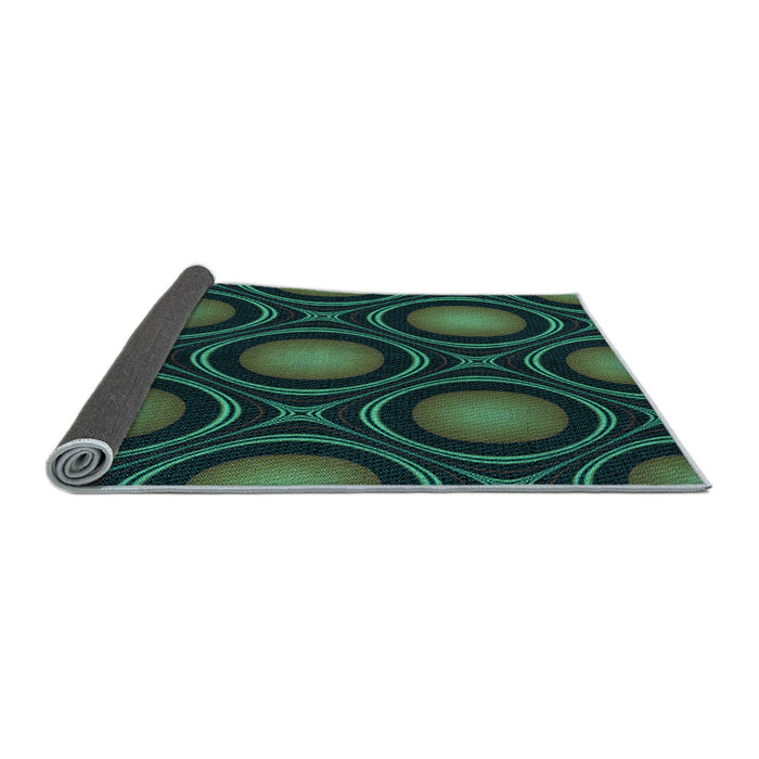 Patterned Deep Teal Green Rug, pat55lblu