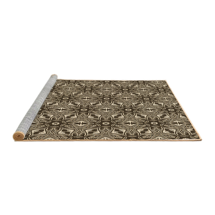 Sideview of Machine Washable Transitional Brown Sugar Brown Rug, wshpat550brn