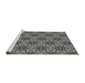 Sideview of Machine Washable Transitional Charcoal Black Rug, wshpat550gry