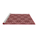 Sideview of Machine Washable Transitional Cranberry Red Rug, wshpat550rd