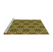 Sideview of Machine Washable Transitional Golden Brown Yellow Rug, wshpat550yw