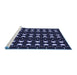 Sideview of Machine Washable Transitional Night Blue Rug, wshpat551blu