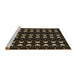 Sideview of Machine Washable Transitional Black Rug, wshpat551brn