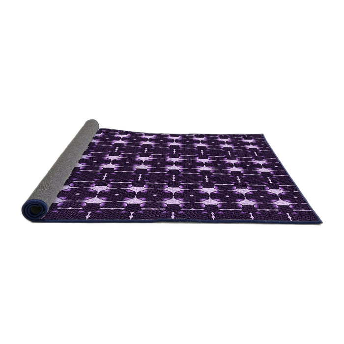 Thickness of Patterned Deep Purple Rug, pat551pur