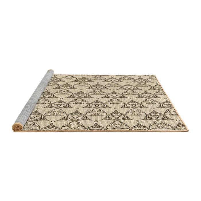 Sideview of Machine Washable Transitional Vanilla Gold Rug, wshpat552brn