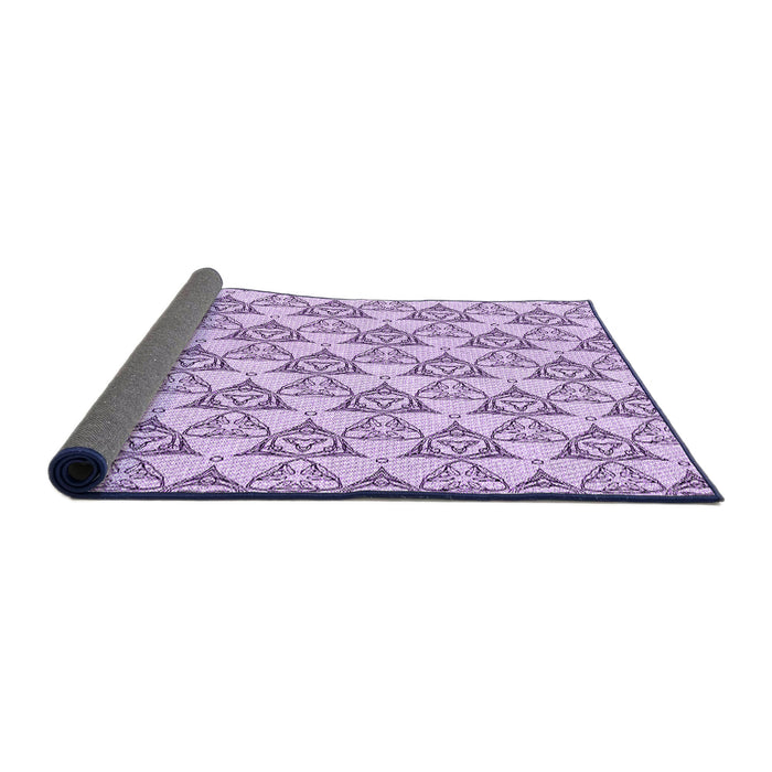 Thickness of Patterned Purple Flower Purple Rug, pat552pur