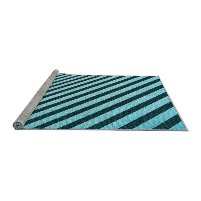 Sideview of Machine Washable Transitional Medium Teal Green Rug, wshpat553lblu