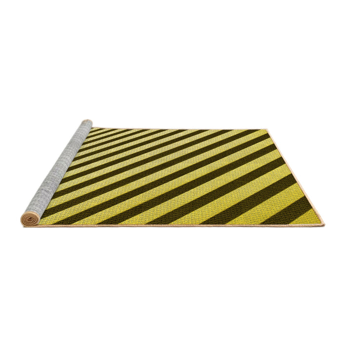 Sideview of Machine Washable Transitional Bold Yellow Rug, wshpat553yw