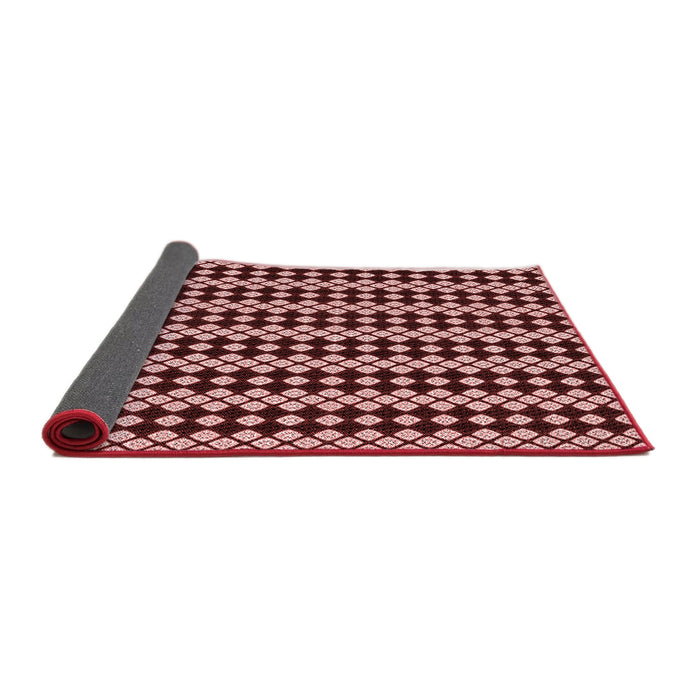 Thickness of Patterned Maroon Red Rug, pat554rd