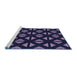 Sideview of Machine Washable Transitional Midnight Gray Rug, wshpat555blu