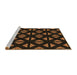 Sideview of Machine Washable Transitional Saddle Brown Rug, wshpat555brn