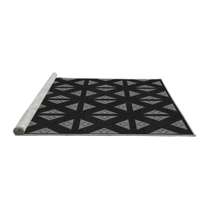 Sideview of Machine Washable Transitional Black Rug, wshpat555gry
