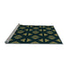 Sideview of Machine Washable Transitional Black Rug, wshpat555lblu