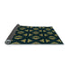 Thickness of Patterned Black Rug, pat555lblu