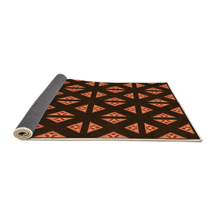 Thickness of Patterned Mahogany Brown Rug, pat555org