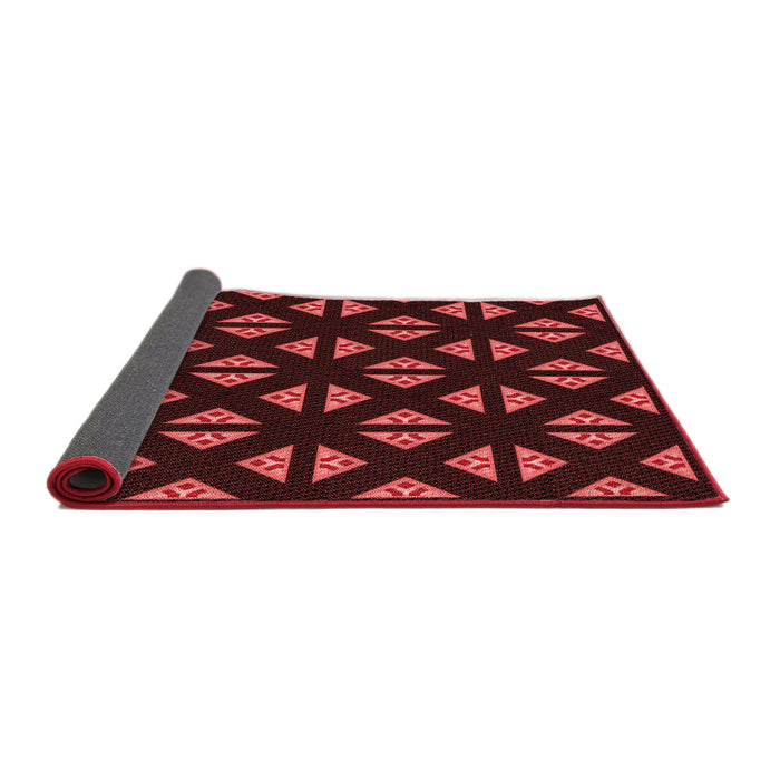Thickness of Patterned Fire Brick Red Rug, pat555rd