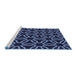 Sideview of Machine Washable Transitional Night Blue Rug, wshpat556blu