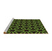 Sideview of Machine Washable Transitional Green Rug, wshpat556brn