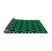 Thickness of Patterned Deep Teal Green Rug, pat556lblu