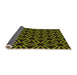 Thickness of Patterned Dark Yellow Green Rug, pat556org