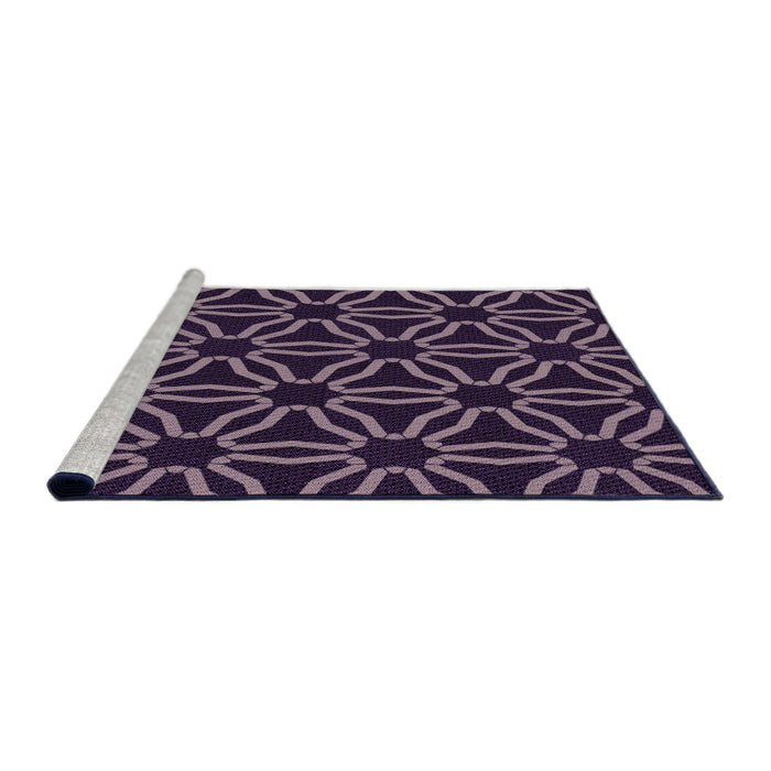 Sideview of Machine Washable Transitional French Lilac Purple Rug, wshpat556pur