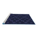 Sideview of Machine Washable Transitional Black Rug, wshpat557blu