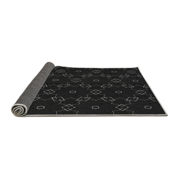 Thickness of Patterned Black Rug, pat557gry