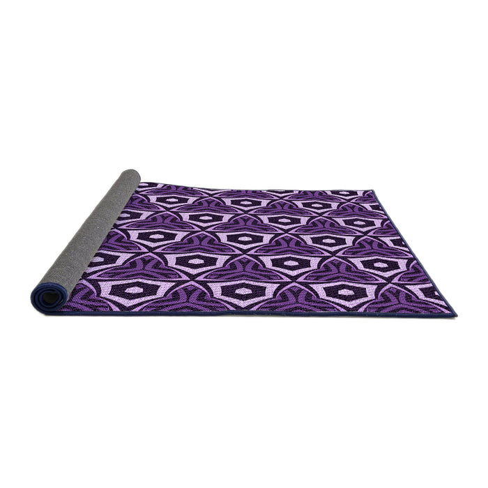 Thickness of Patterned Purple Rug, pat558pur
