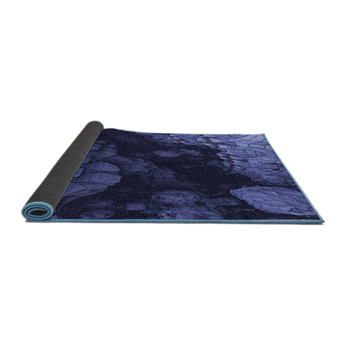 Thickness of Patterned Midnight Blue Rug, pat559blu