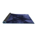 Thickness of Patterned Midnight Blue Rug, pat559blu