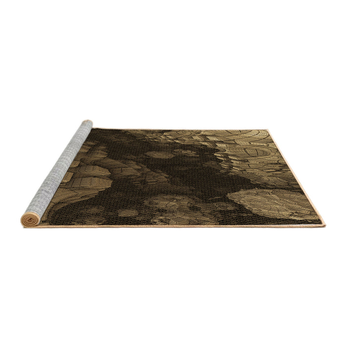 Sideview of Machine Washable Transitional Light Brown Rug, wshpat559brn