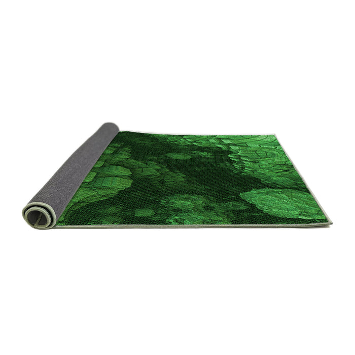 Thickness of Patterned Deep Emerald Green Rug, pat559grn