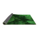 Thickness of Patterned Deep Emerald Green Rug, pat559grn