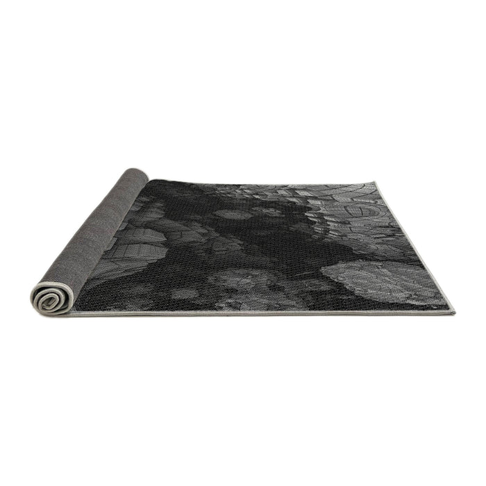 Thickness of Patterned Charcoal Black Rug, pat559gry