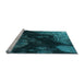 Sideview of Machine Washable Transitional Deep Teal Green Rug, wshpat559lblu