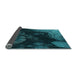 Thickness of Patterned Deep Teal Green Rug, pat559lblu