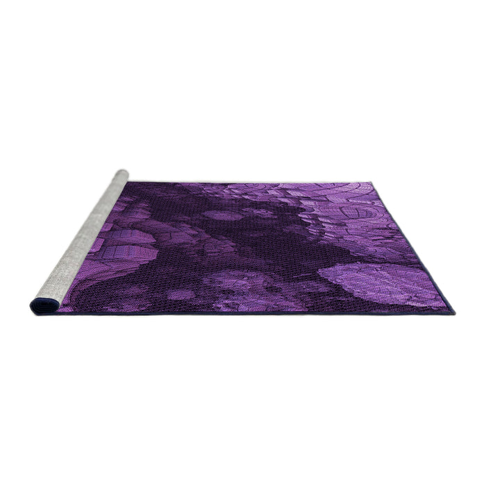 Sideview of Machine Washable Transitional Jasmine Purple Rug, wshpat559pur