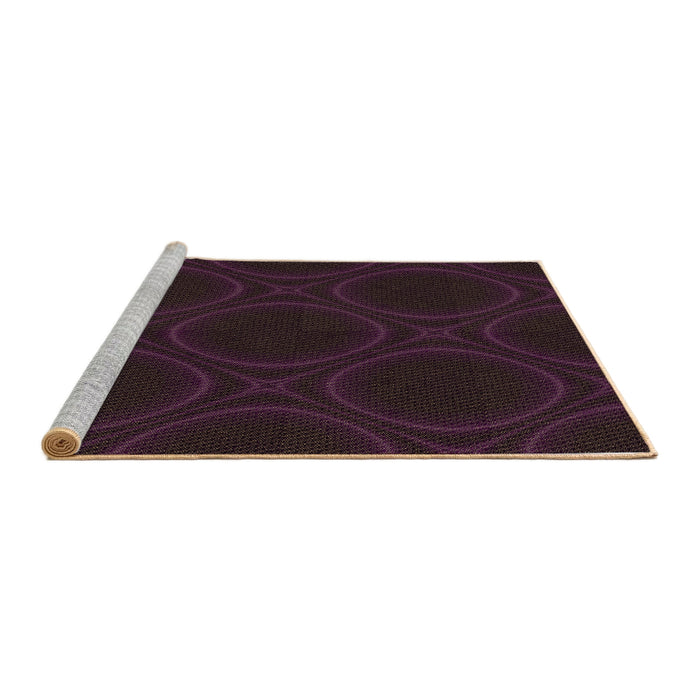 Machine Washable Transitional Deep Purple Rug in a Bedroom, wshpat56brn