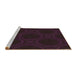 Machine Washable Transitional Deep Purple Rug in a Bedroom, wshpat56brn