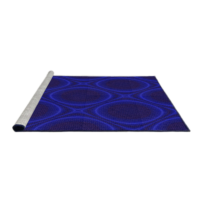 Machine Washable Transitional MediumBlue Rug in a Bedroom, wshpat56pur