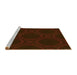 Sideview of Machine Washable Transitional Red Brown Rug, wshpat56yw