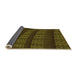 Thickness of Patterned Dark Yellow Green Rug, pat560org