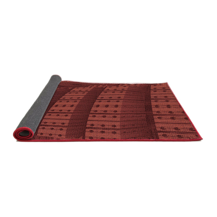 Thickness of Patterned Maroon Red Rug, pat560rd