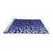 Sideview of Machine Washable Transitional Light Slate Blue Rug, wshpat561blu