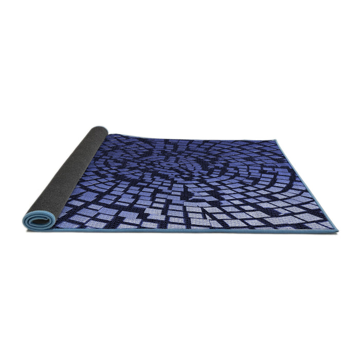 Thickness of Patterned Light Slate Blue Rug, pat561blu