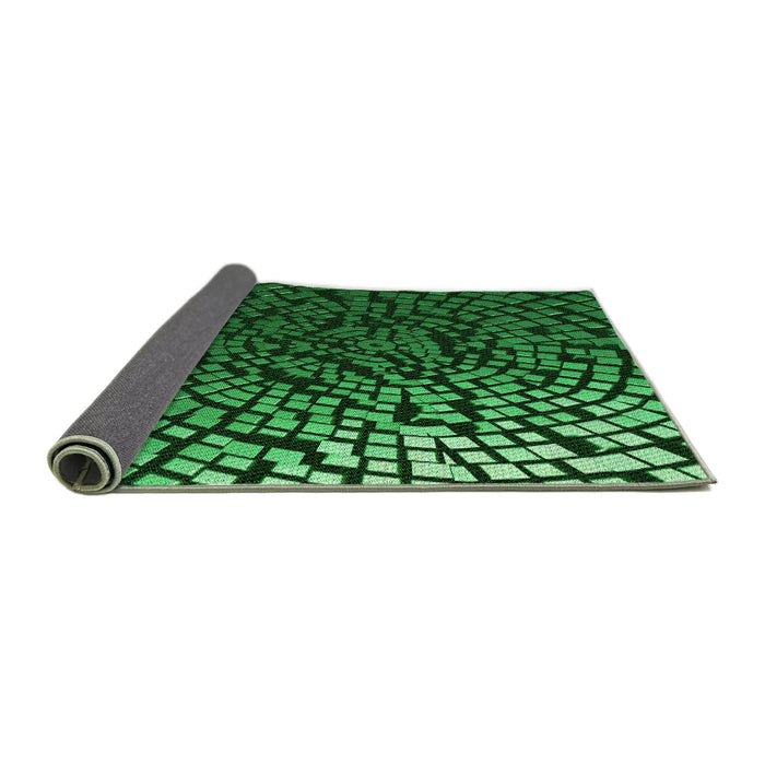 Thickness of Patterned Dark Forest Green Rug, pat561grn