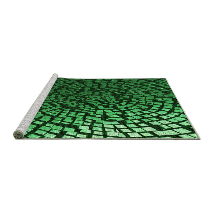 Sideview of Machine Washable Transitional Dark Forest Green Rug, wshpat561grn