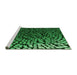 Sideview of Machine Washable Transitional Dark Forest Green Rug, wshpat561grn